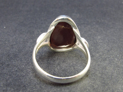 Faceted Rhodolite Red Garnet Silver Ring From Zambia - 6.38 Grams - Size 10