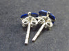 Cute Small Dark Blue Genuine Lapis Lazuli Sterling Silver Stud Earrings - 0.6"