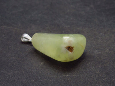 Jelly-Bean Crystal!! Very Nice Complete Prehnite Sterling Silver Pendant from Mali - 1.2"