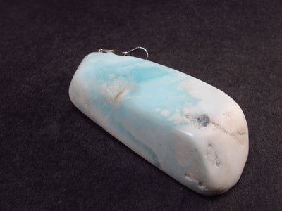 Caribbean Blue Calcite Crystal Silver Pendant From Pakistan - 2.2" - 17.3 Grams