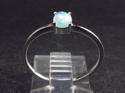 Flashes of Lightning!! Natural Cabochon Opal 925 Sterling Silver Ring from Ethiopia Size - 8 - 0.97 Grams
