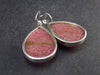 Pink Rhodonite Silver Drop Earrings From Brazil - 14.3 Grams