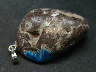 Cavansite Crystal Silver Pendant From India - 1.7" - 15.6 Grams