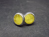 Rare Yellow Brucite Crystal Silver Earrings From Pakistan - 2.15 Grams