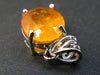 Large Natural Faceted Orangish-Yellow 6.16 Carat Sapphire 925 Sterling Silver Pendant - 0.7"
