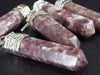 Lot of 5 Natural Lilac Lepidolite Mica Pencil Point Pendants From Brazil