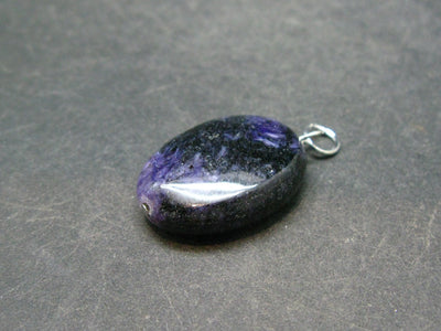 Rare High-Quality Charoite Pendant In SS From Russia - 1.3" - 6.3 Grams