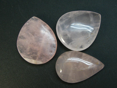 Symbol of Love and Beauty!! Lot of Three Large Delicate Pink Rose Quartz Cabochon from Madagascar