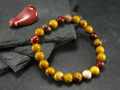 Mookaite Jasper Genuine Bracelet ~ 7 Inches ~ 8mm Round Beads