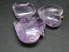 Amazing Lot of 3 Natural Amethyst Heart Shaped Pendants from Brazil