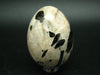 Canadian Treasure from the Earth!! Rare Black Fluoro-richterite Fluororichterite on White Calcite Egg From Ontario, Canada - 2.2"