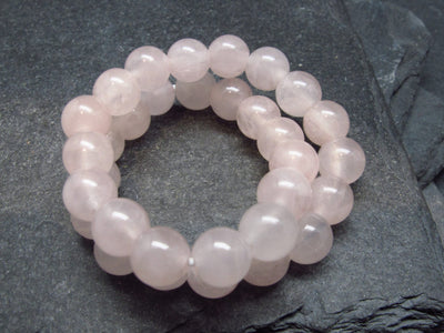 Rose Quartz Genuine Bracelet ~ 7 Inches ~ 6mm Round Beads