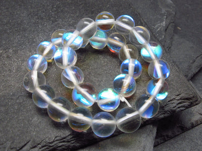 Angel Aura Quartz Genuine Bracelet ~ 7 Inches ~ 6mm Round Beads