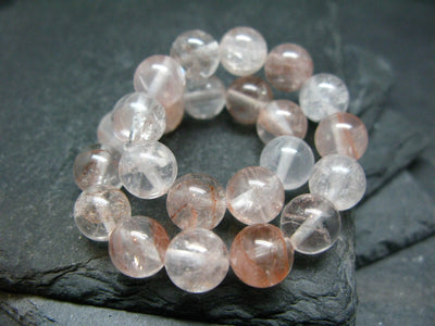 Agnitite Hematoid Quartz Genuine Bracelet ~ 7 Inches ~ 8mm Round Beads