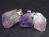 Lot of 3 Natural Raw Amethyst Pendants from Brazil - 24.5 Grams