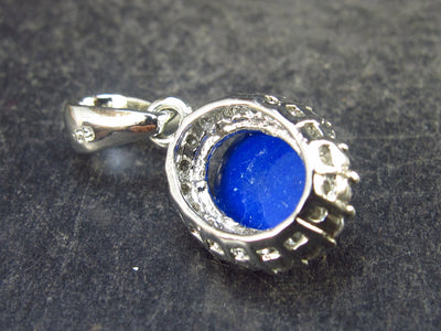 Lapis Lazuli Silver Pendant From Afghanistan - 0.8" - 1.60 Grams