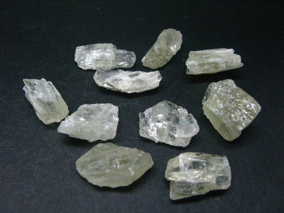 Lot of 10 Gem Green Hiddenite Spodumene Crystals From Brazil - 37.1 Grams