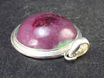 Ruby In Zoisite Silver Pendant from India - 1.2" - 6.7 Grams