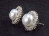 The Most Classic Earring Styles!! Natural 8mm Round Freshwater Cultured Pearls 925 Silver Stud Earrings with CZ - 0.7""