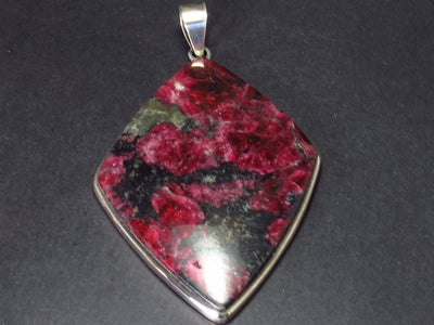 Stunning Natural AAA Quality Eudialyte Stones Gem 925 Silver Pendant from Russia - 4.1"