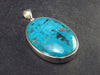 Amazing Large Intense Blue Genuine Turquoise 925 Silver Pendant - 1.9" - 11.2 Grams