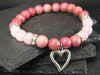 Rose Quartz & Rhodonite Genuine Bracelet ~ 7 Inches ~ 8mm Round Beads