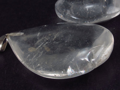 Lot of Three Natural Clear Drop Shaped Quartz Crystal Pendant from Brazil