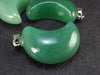 Lot of 3 Natural Green Aventurine Puffed Moon Pendant From India
