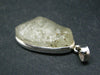 Gem Libyan Desert Glass Tektite Raw Silver Pendant from Libya - 1.5" - 6.5 Grams