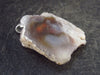 Fire Agate Silver Pendant From Mexico - 1.2" - 6.1 Grams