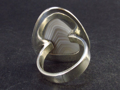 Brown Agate 925 Silver Ring - 8.8 Grams - Size 6.5