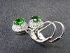 Natural Intense Forest Green Faceted Chrome Diopside Dangle 925 Silver Leverback Earrings from Russia - 1 Carat