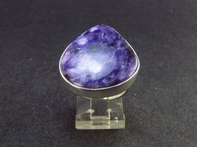 Charoite Sterling Silver Ring From Russia - 7.29 Grams - Size 7.5