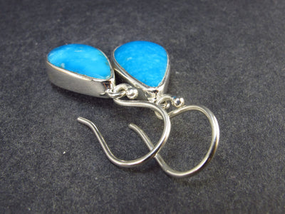 Nice Natural Turquoise Sterling Silver Dangle Earrings from Mexico - 8.0 Grams