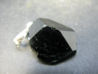 Black Tourmaline Schorl Silver Pendant From Brazil - 1.4"