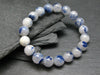 Dumortierite In Quartz Genuine Bracelet ~ 7 Inches ~ 10mm Round Beads