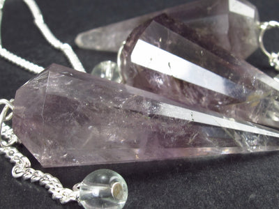 Lot of Three Natural Amethyst Crystal Point Pendulum from Brazil