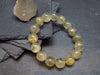 Rutilated Quartz Genuine Bracelet ~ 7 Inches ~ 12mm Round Beads