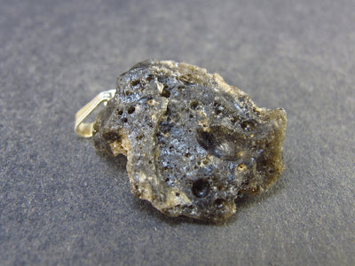 Meteor Splash Glass!! Fabulous Asymmetrical Rare Darwin Glass Tektite Pleistocene Silver Pendant From Australia - 1.2" - 3.38 Grams