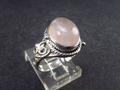 Symbol of Love and Beauty!! Natural Rose Quartz Ring In 925 Silver From Brazil - 3.41 Grams - Size 6.5