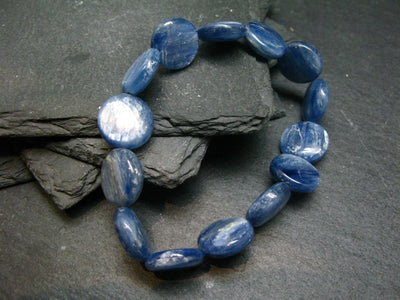 Blue Kyanite Genuine Bracelet ~ 7 Inches ~ 14mm Round Beads