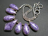 Lilac Stone!!! Stunning Silky Charoite AAA Quality Sterling Silver Necklace From Russia