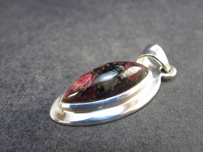 Rare Red Eudialyte Silver Pendant from Quebec, Canada - 1.4" - 4.18 Grams