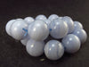 Fine Blue Lace Agate Round Beads Bracelet - 7" - 10mm Round Beads