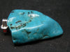 Stone of Hope!! Asymmetrical Shaped Genuine Turquoise Pendant From Sonora, Mexico - 1.4"