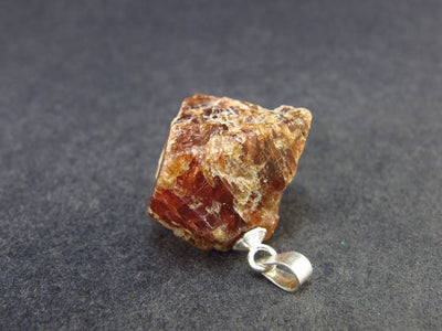 Octahedron Pink Spinel Crystal Silver Pendant From Tanzania - 0.9" - 35.7 Carats