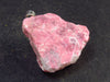 Rosaline Zoisite!! Rare Raw Deep Pink Thulite Silver Pendant From Norway - 1.0"