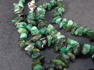 Lot of 3 Emerald Tumbled Beads Necklaces From Brazil - 18"