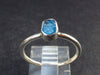 Natural Raw Gemmy Neon Blue Apatite Crystal Sterling Silver Ring From Brazil - 1.7 Grams - Size 8