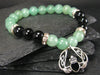Black Onyx & Green Aventurine Genuine Bracelet ~ 7 Inches ~ 8mm Round Beads